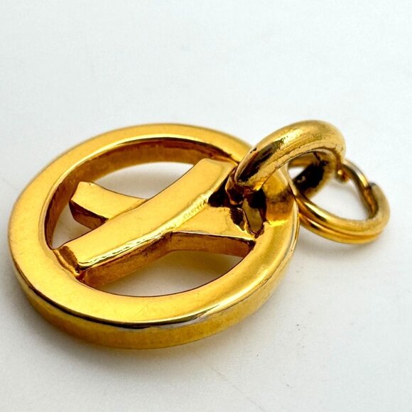 Paloma Picasso Gold Tone Keychain Pendant Charm Only 1" Without Chain Round - Picture 6 of 6